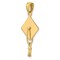 14K Yellow Gold 3D Graduation Cap Charm Grad Pendant Jewerly 30mm x 15mm